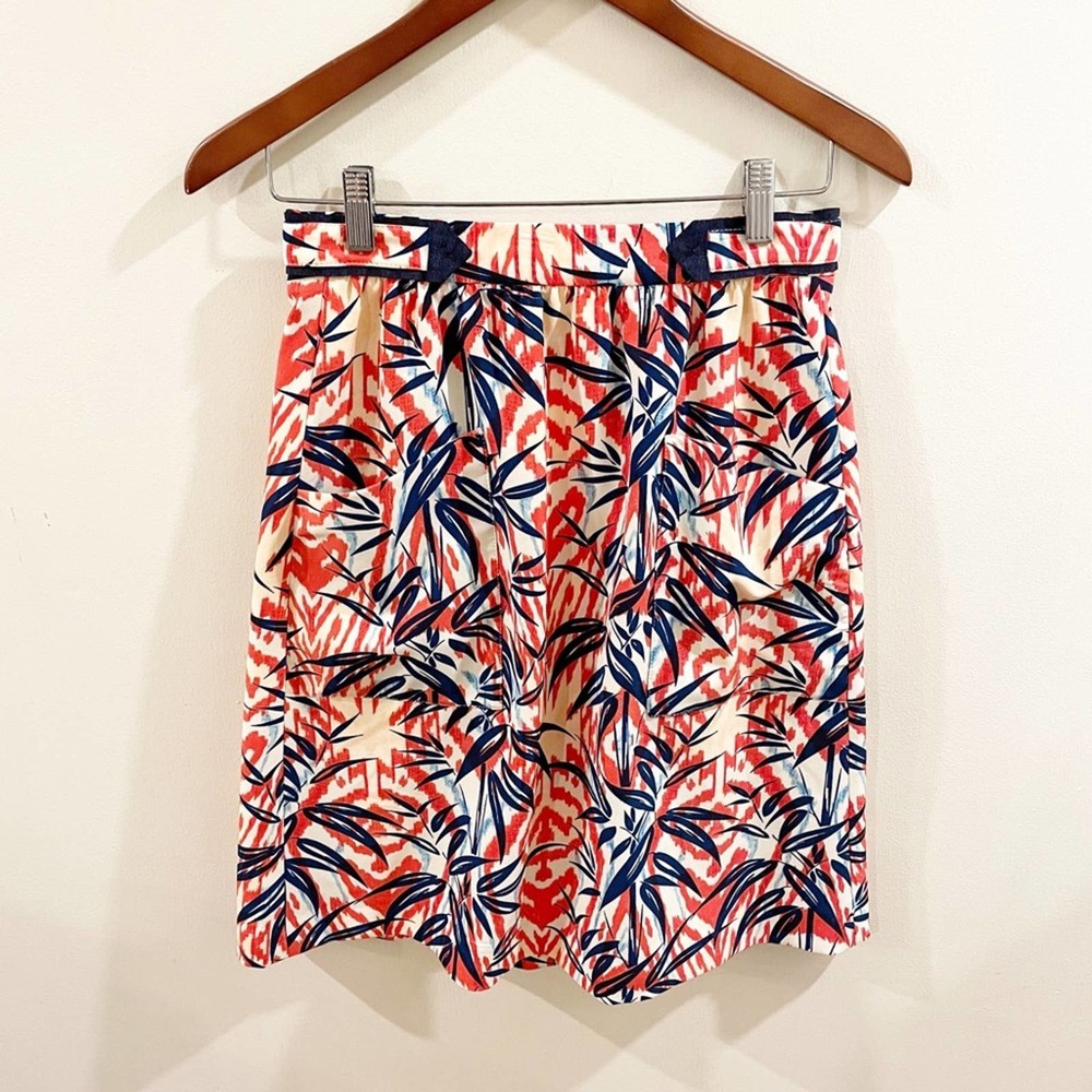 ZARA Bamboo Ikat Print Blogger Fave Midi Skirt XS